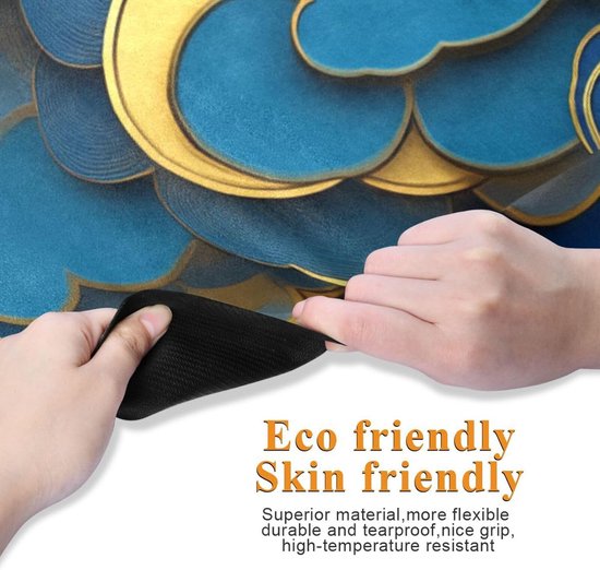 Yoga Reismat - Oefenmat Antislip - Thuis Sporten - Niet-giftig Materiaal - 180x66 cm - Blauw Goud — afbeelding 5