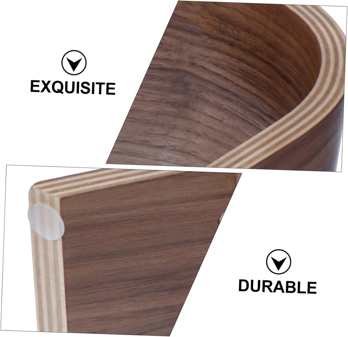 Hoofdtelefoon Standaard - Ophangrek Oortjes - Bureau Organisatie - Massief Hout - 25 x 10 cm - Walnoot — cadeau in Gadgets - foto 8