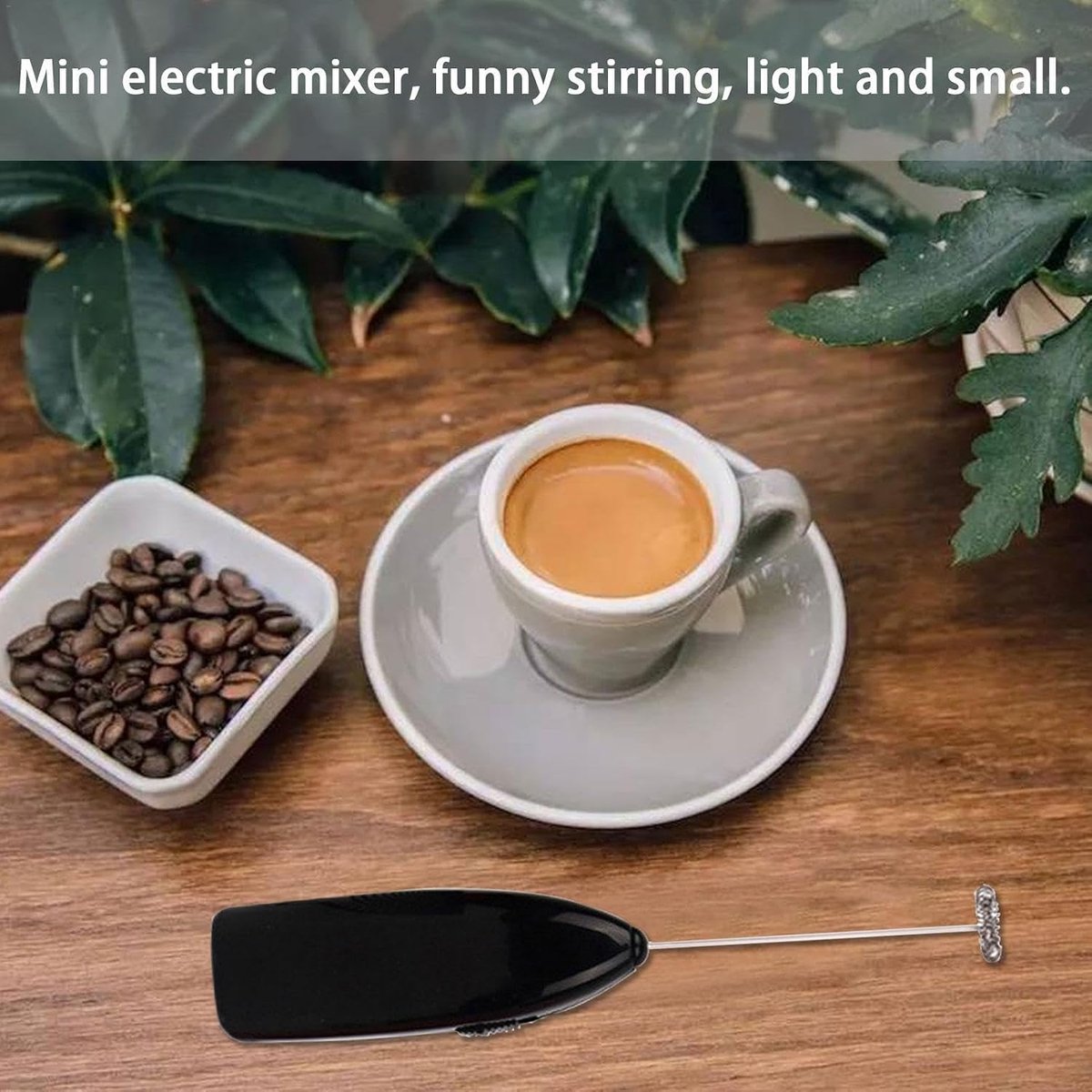 Elektrische Opschuimer - Melk Mixer - Koffie Maken - Ergonomisch Handvat - 19.8 cm - Zwart
