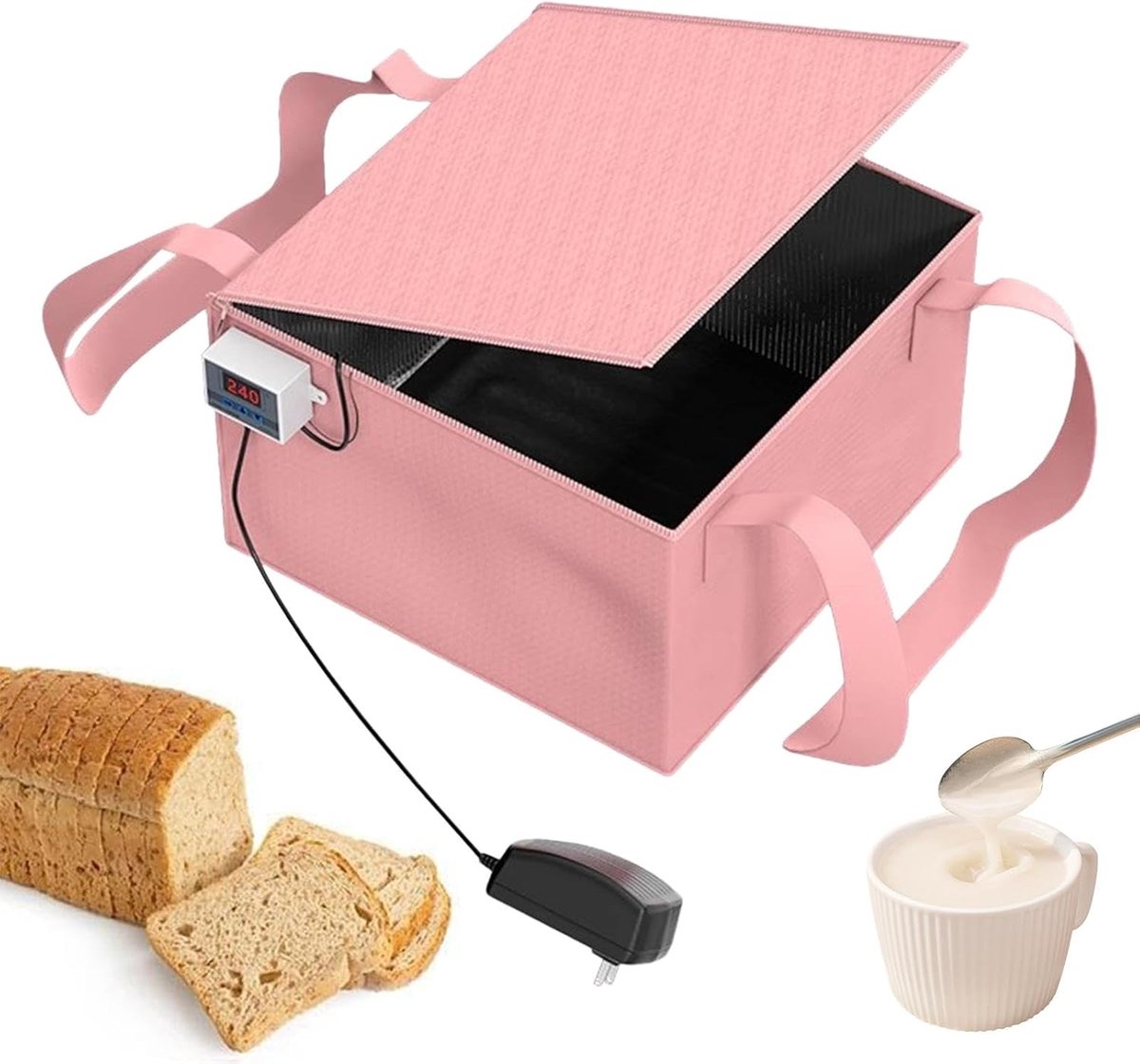 Isolatiebox Fermentatie - Warmhoudbox Brood - Deeg Laten Rijzen - Nauwkeurige Temperatuurregeling - 30 x 29 x 19 cm - Meerkleurig