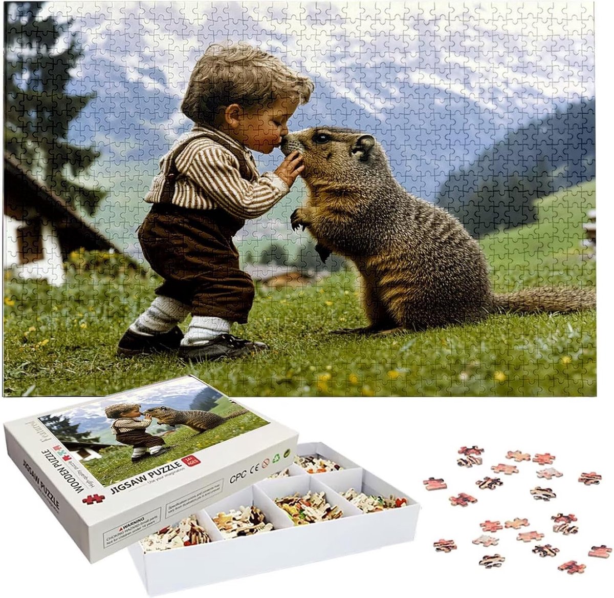 Gepersonaliseerde Puzzel - Foto Puzzel - Herinneringen Bewaren - Uniek Cadeau Ontwerp - 75x50cm 1314 Stukjes - Multicolor