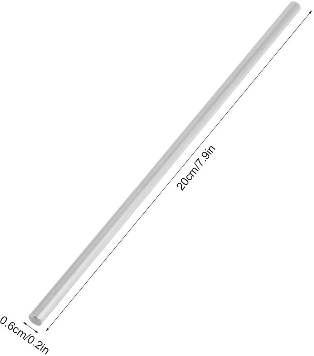 Dailygoods- Lineaire As 200mm - Ronde Stang - Stalen Cilinderrail - 6mm Diameter - Lagerstaal - Schokbestendig - Geleidestang