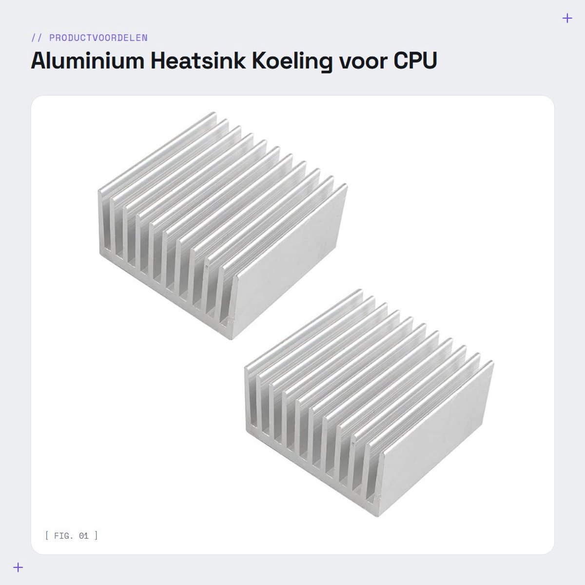 Dailygoods - Aluminium Heatsink - Koeling voor CPU - Vervangend onderdeel - 40 x 40 x 20 mm - Radiator voor Elektronica - Geschikt voor LED Componenten