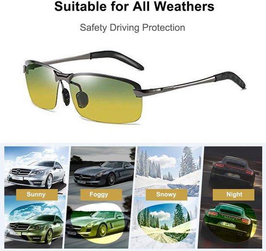 Dailygoods- Nachtzichtbril UV400 - Gepolariseerd - Overzet - Verblinding blokkeren - Veiligheidsbril - Comfortabel rijden 's nachts - Rijbril van Dailygoods — afbeelding 4