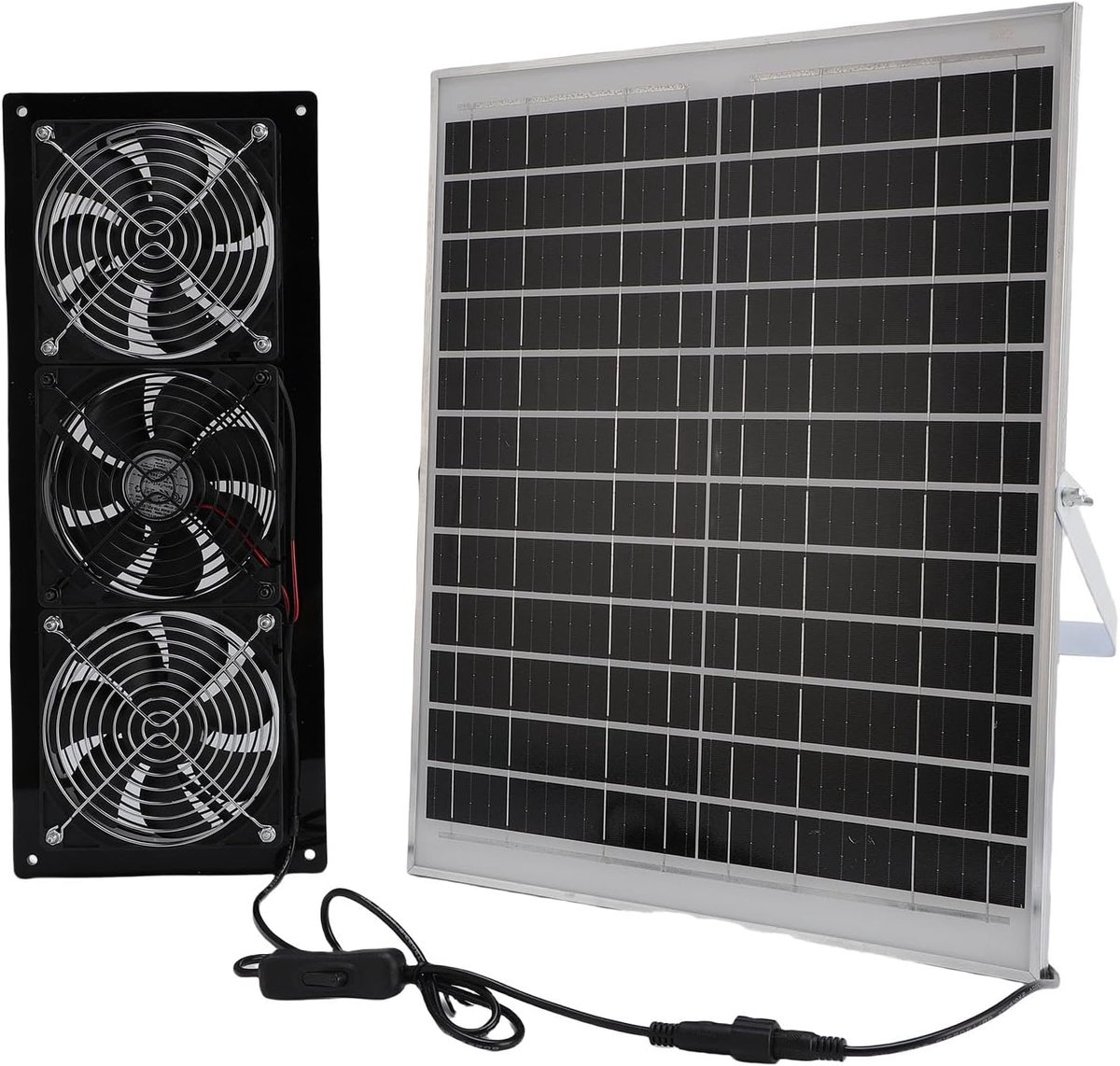 Zonne-afzuigventilator - Ventilatieset - Luchtcirculatie Verbeteren - Weerbestendig IP67 -