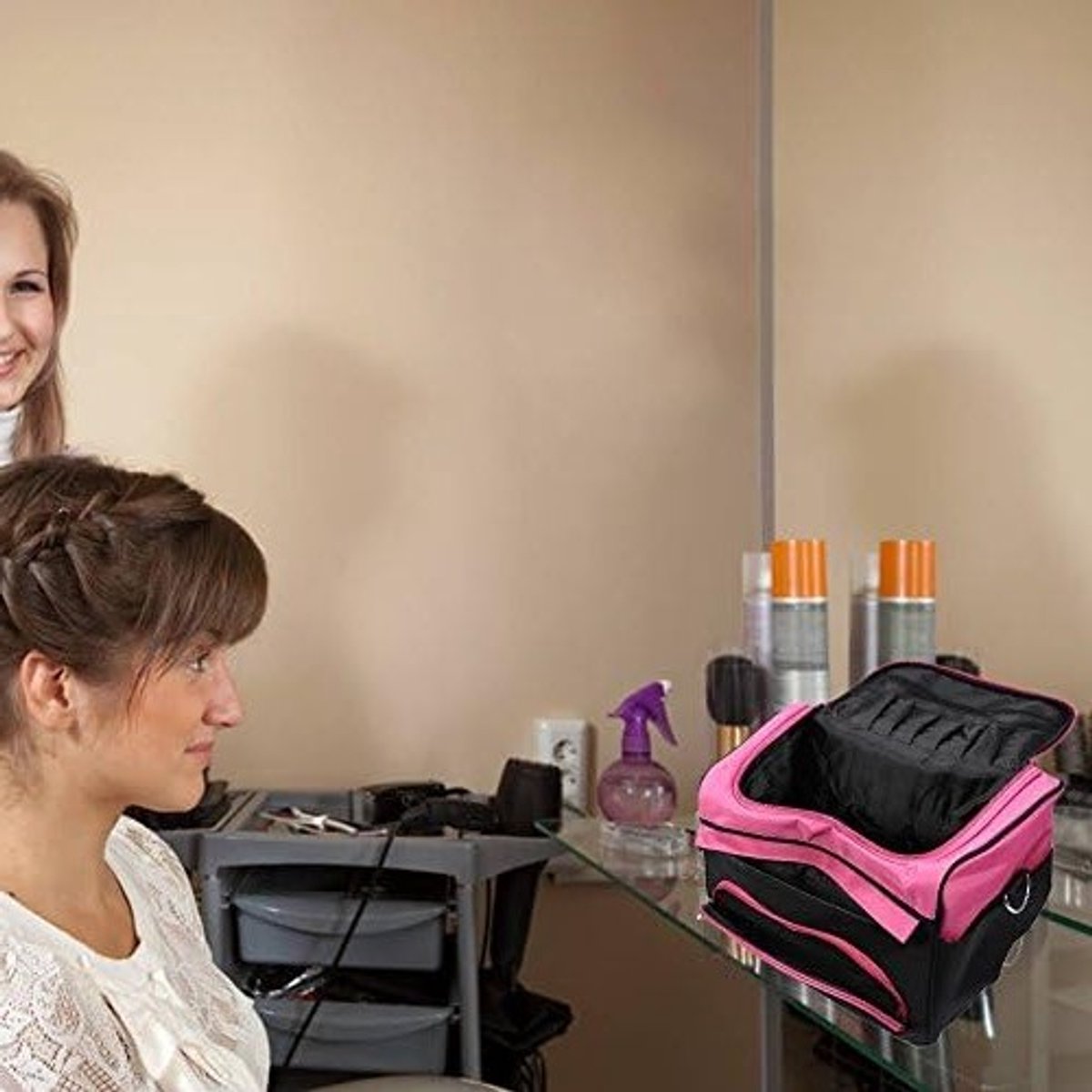 Professionele Kappers Tas met Grote Capaciteit voor Haartools en Cosmetica, Inclusief Accessoire Tassen
