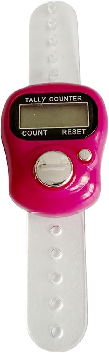 Digitale Vingerteller - Klikker LCD - Sport Training - Energiezuinig - Compact Ring - Wit