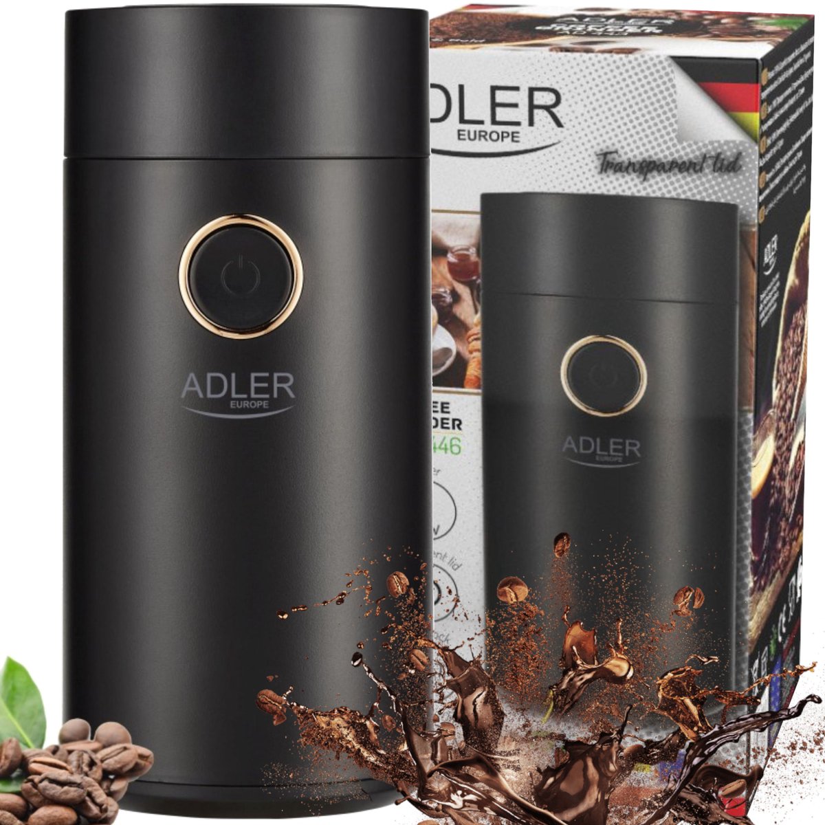 Adler AD 4446 BG - Koffiemolen - zwart goud