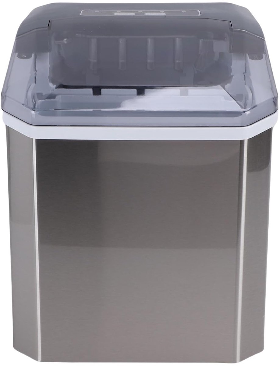 IJsblokjesmachine - IJsmaker aanrecht - Snelle ijsproductie - Stille werking - 35 x 33 x 28 cm - Zilver