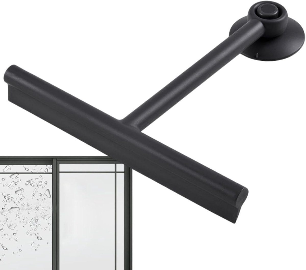 Gereedschap voor ramen - Glaswisser rakel - Watervlekken verwijderen - Met zuignap houder - 217 x 195 cm - Zwart