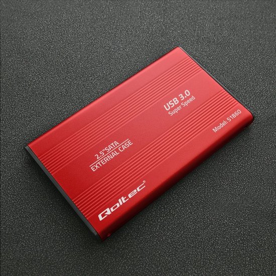 Qoltec Externe Harde Schijf Behuizing HDD/SSD 2.5'' SATA3 - USB 3.0 - Rood. van Merkloos — afbeelding 3