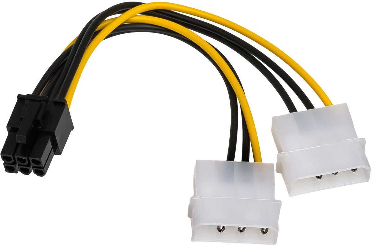 Akyga Voedingskabeladapter Molex Naar Pci Express 6-Pins Voor Grafische Kaart