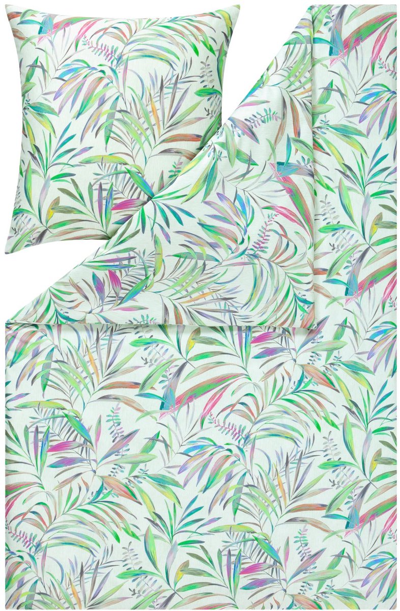 Estella Brittany - Dekbedovertrekset - Mako katoensatijn - 200 x 220 cm - 3-delig Groen