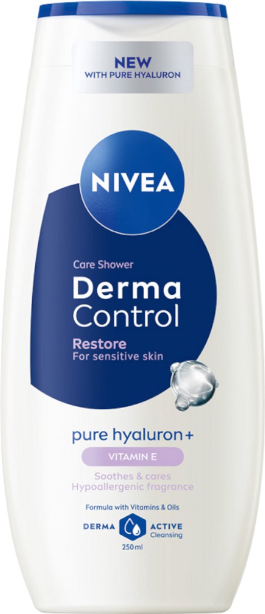 NIVEA Derma Control - Douchegel - Hyaluronzuur - Vitamine E - 250 ml