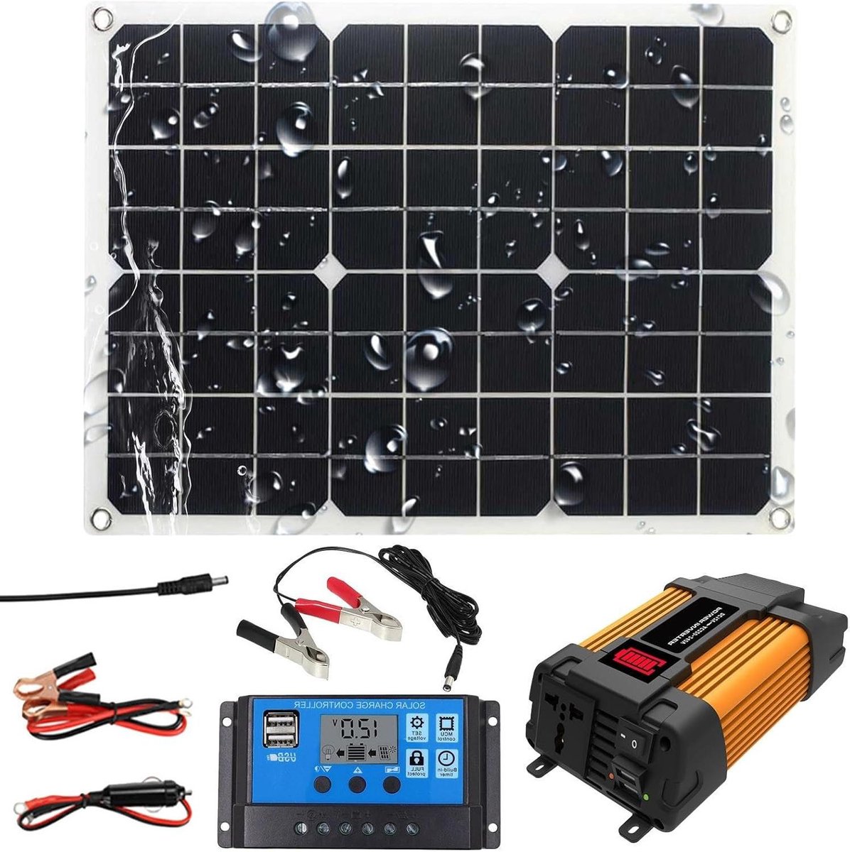 Zonne-energiesysteem - Draagbare stroom - Off-grid leven - Met USB-uitgang - 500W - Zwart