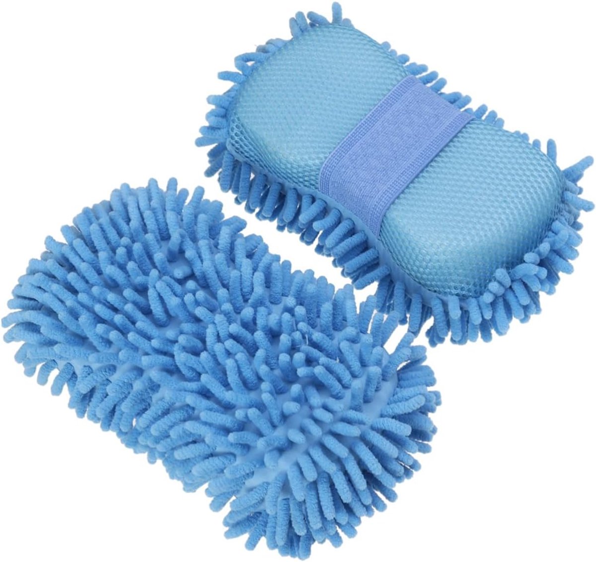 Autowashandschoen Set - Reinigingshandschoenen - Auto Poetsen - Zachte Chenille - 115x11cm - Hemelsblauw