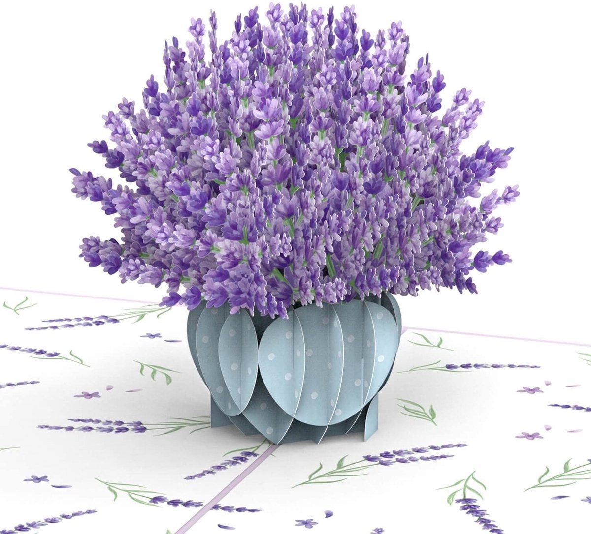 Dailygoods- Pop-up Kaart Fiori Lavendel - Wenskaart - Verjaardag - Bloemen - Origineel - Papieren Kunst