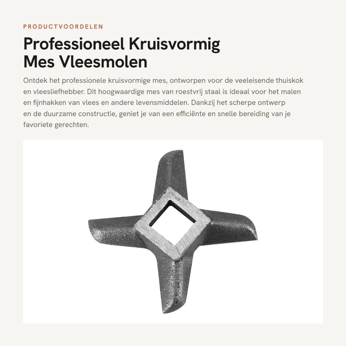 Dailygoods- Vleesmolen Mes Professioneel - Vervangend Mes - Roestvrij Staal - Kruisvormig Ontwerp - 5 Soorten Messen - Duurzaam en Makkelijk te Reinigen - Vleesmes