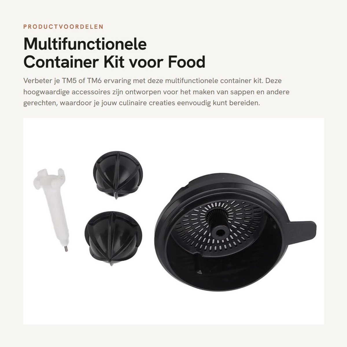 Dailygoods- Voedselprocessor Hulpstukken Hoogwaardige Accessoires - Sapcentrifuge - Duurzaam - Geschikt voor TM5/TM6 - Efficiënte Sapextractie - Ideaal voor Gezonde Dranken - Keukenmachine