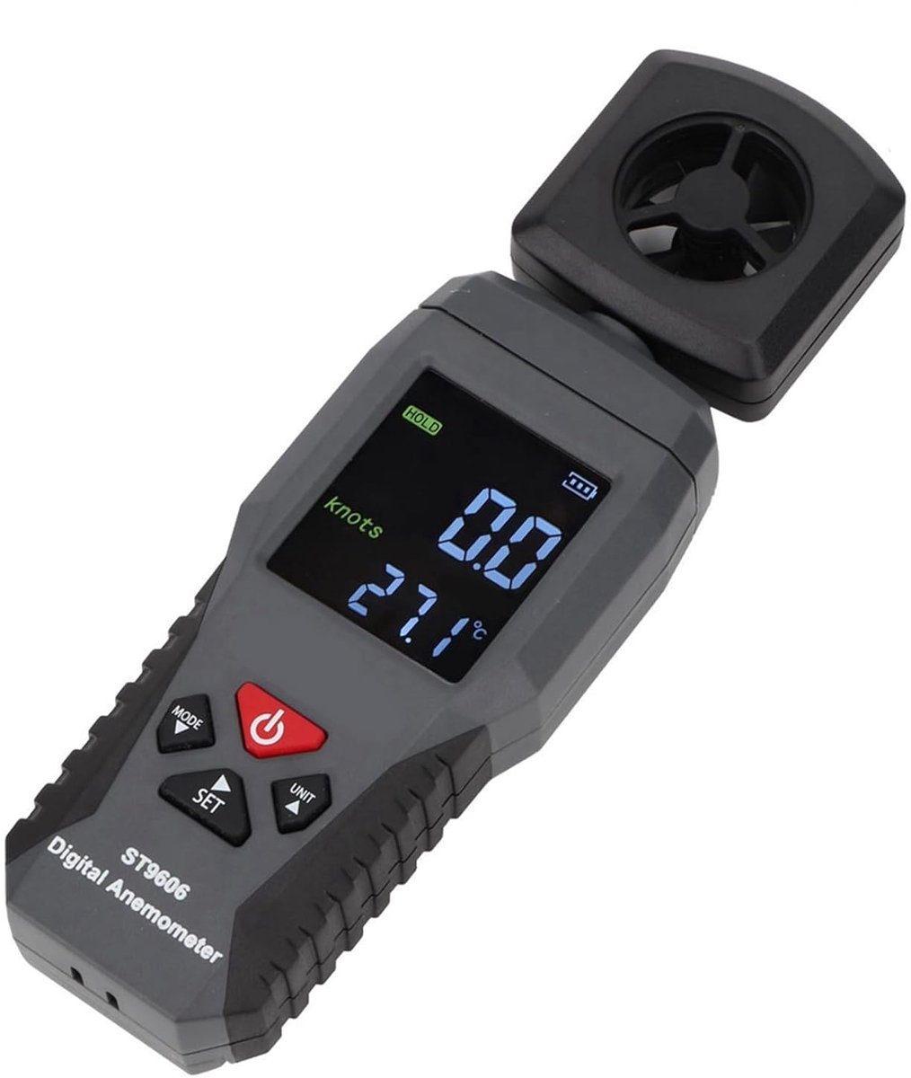 Windmeter Digitaal - Windmeter Outdoor - Buitenactiviteiten Meten - Alarmfunctie Wind - Compact Formaat - Zwart