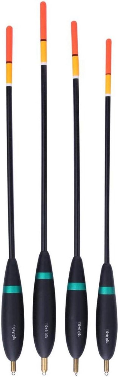 4 Stuks Balsa Houten Vissen Floats met Koperen Hoofd en Indicator voor Vissers - Perfect voor Zoet- en Zoutwater Visserij