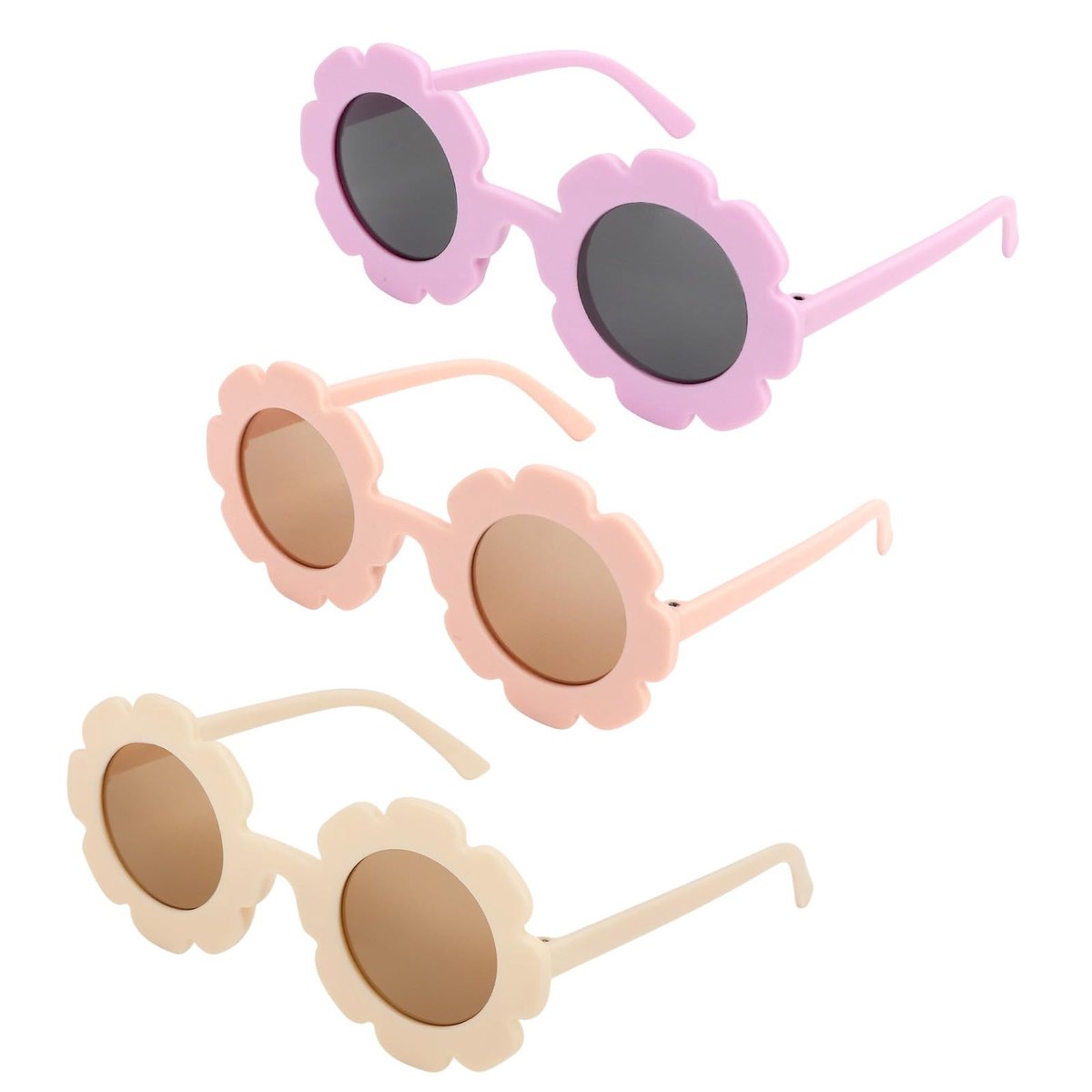 Dailygoods- Kinderzonnebril Ronde Bloem - Schattige Bril - Voor Meisjes/Jongens - Trendy Accessoire - Buiten/Strand - Hoge Kwaliteit - Zonnebril