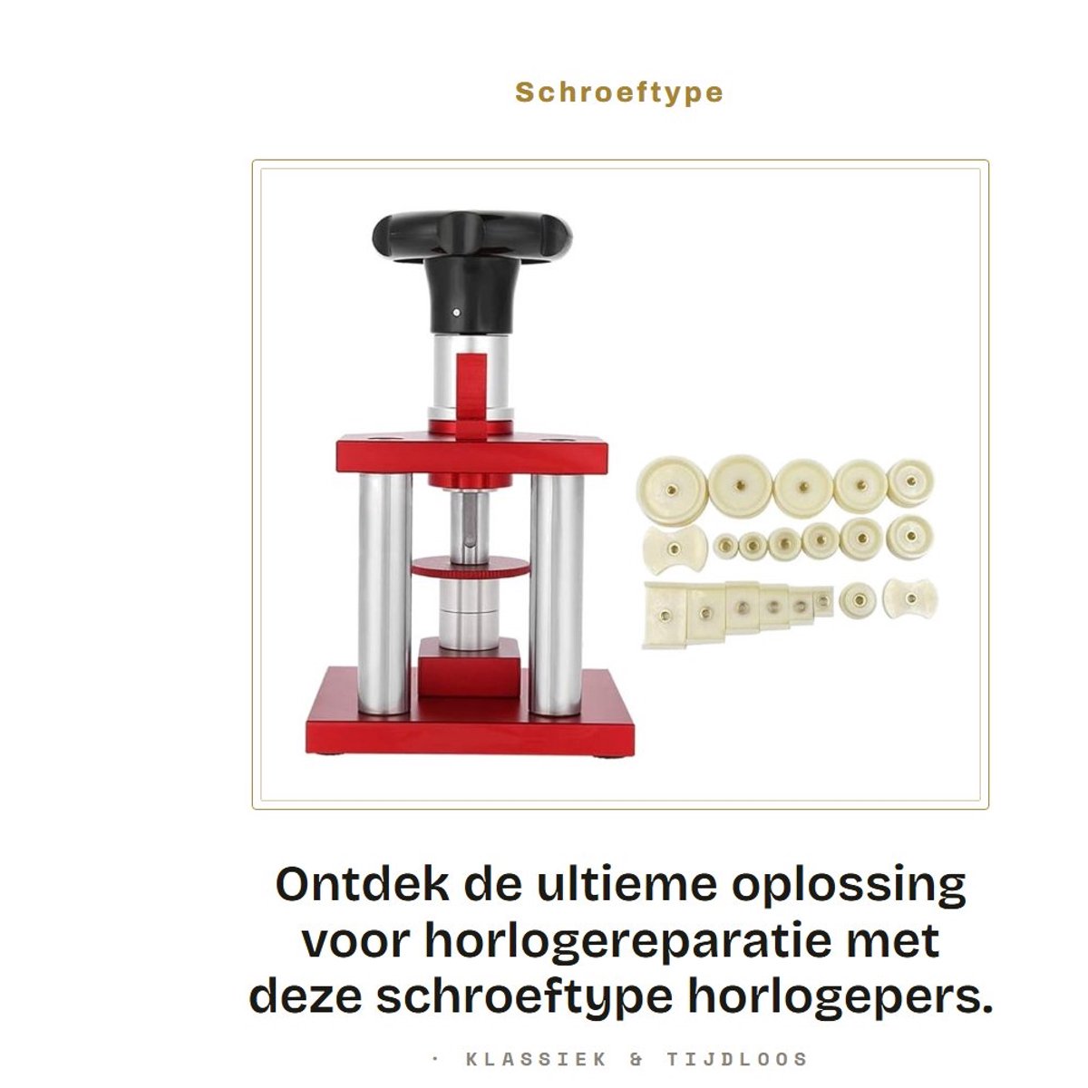 Solidchoice - Schroeftype Horlogepers - Horlogereparatie Gereedschap - Veilig sluiten - 20 Matrijzen - Professioneel gebruik - Geschikt voor horloges