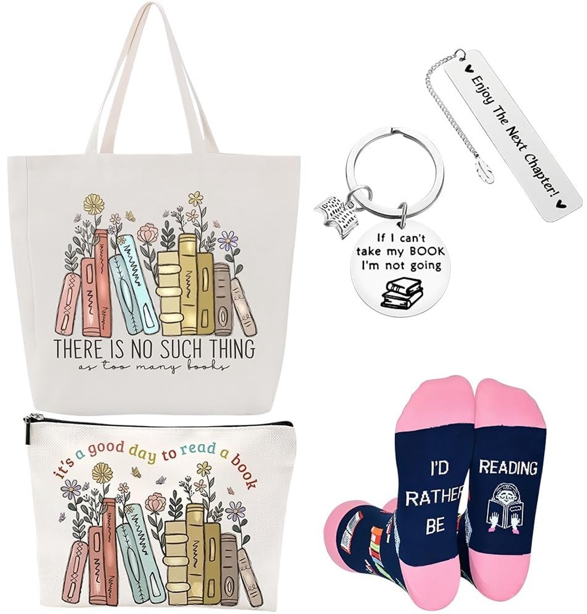Solidchoice- Cadeauset Paardenliefhebbers - Canvas Tote Tas - Make-up Tasje - Sokken met Paardenmotief - 4-delige Set - Perfect Cadeau voor Vrouwen