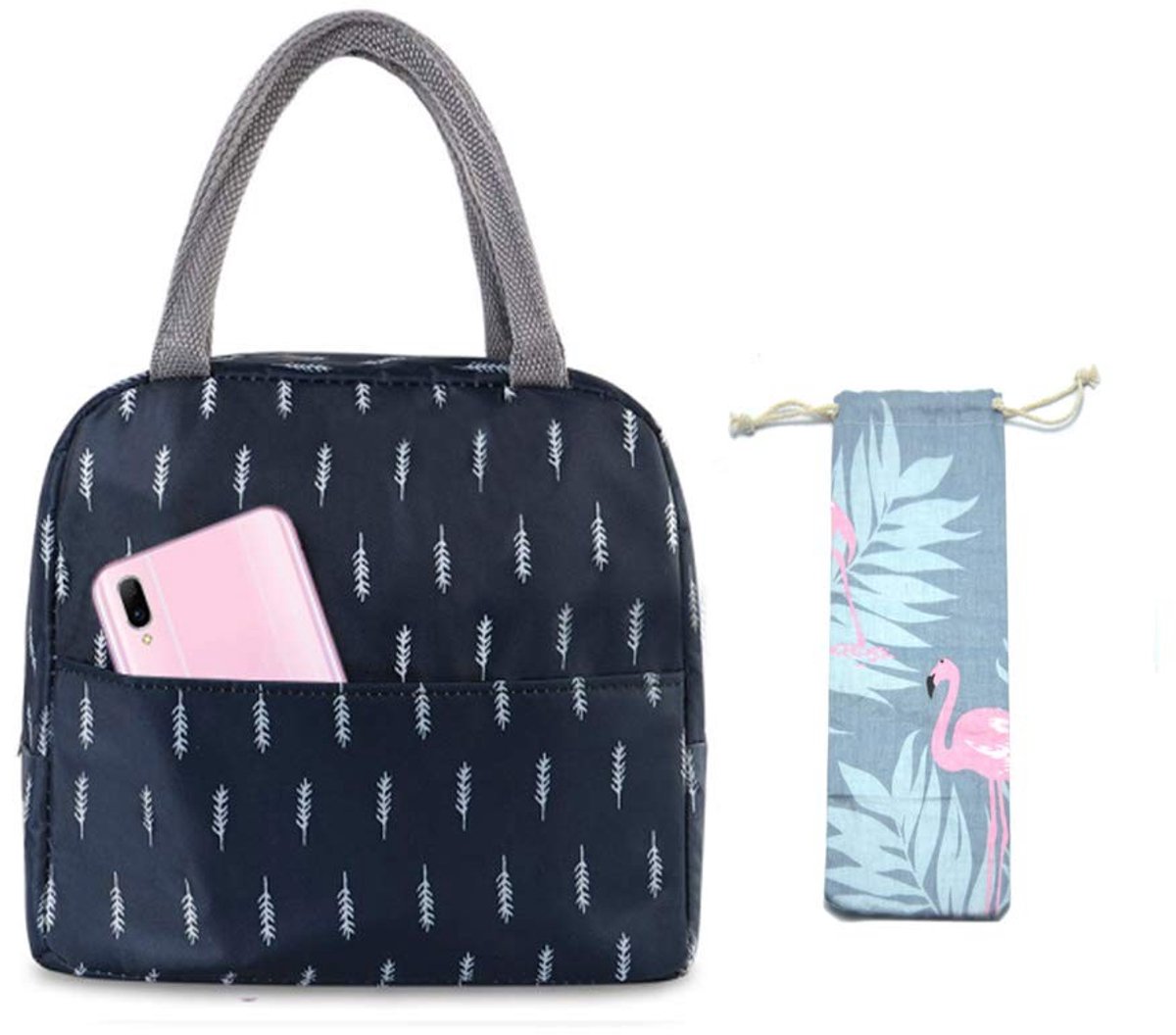 Solidchoice- Lunchtas Isolerend - Koeltas - Picknicktas - Opbergruimte 22 x 14 x 21 cm - Aluminiumfolie - Lichtgewicht en Draagbaar