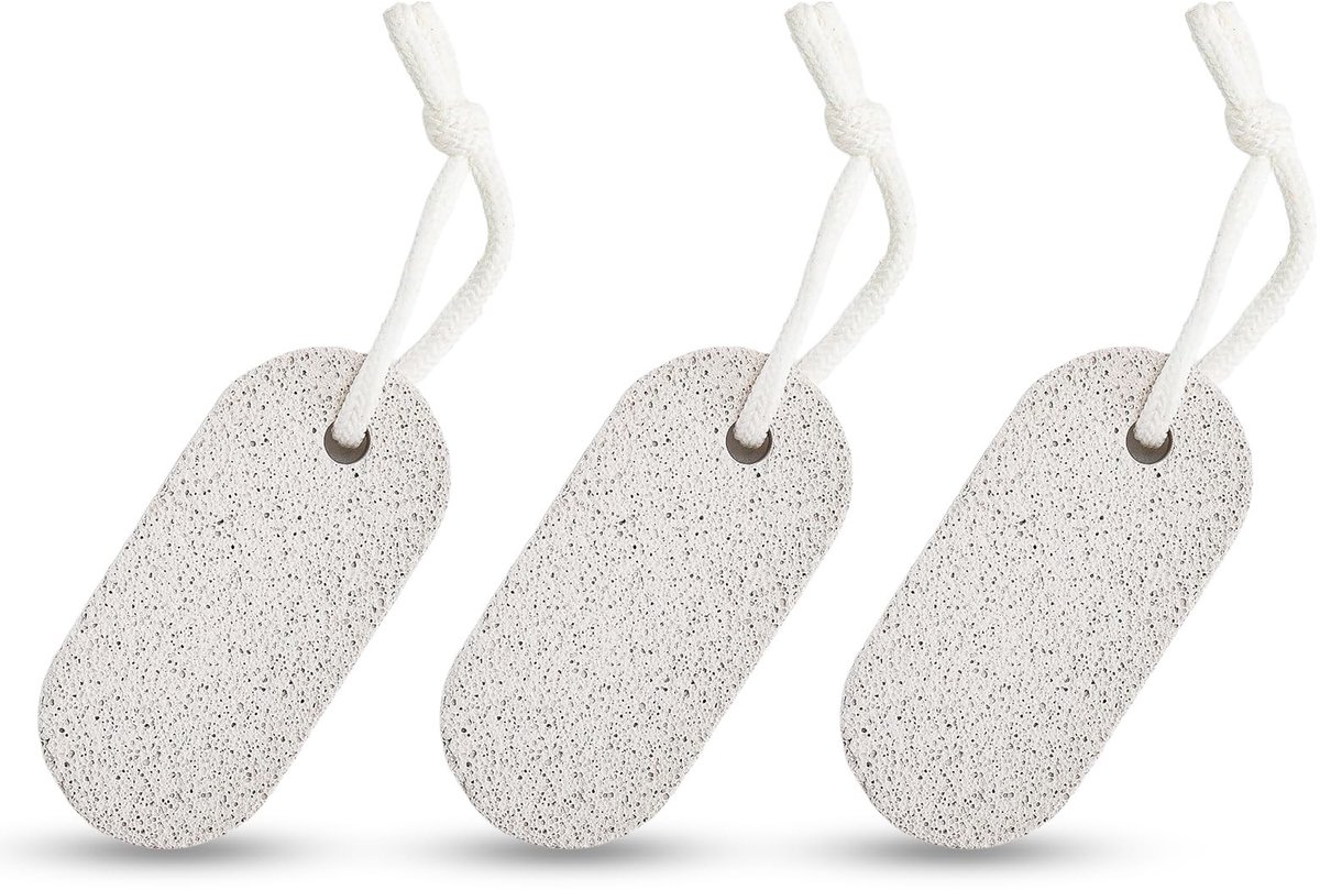 Solidchoice- Puimsteen Set van 3 - Natuurlijke Vulkaansteen - Eeltverwijderaars - Voetverzorging - Zachte Peeling - Ergonomisch Ontwerp