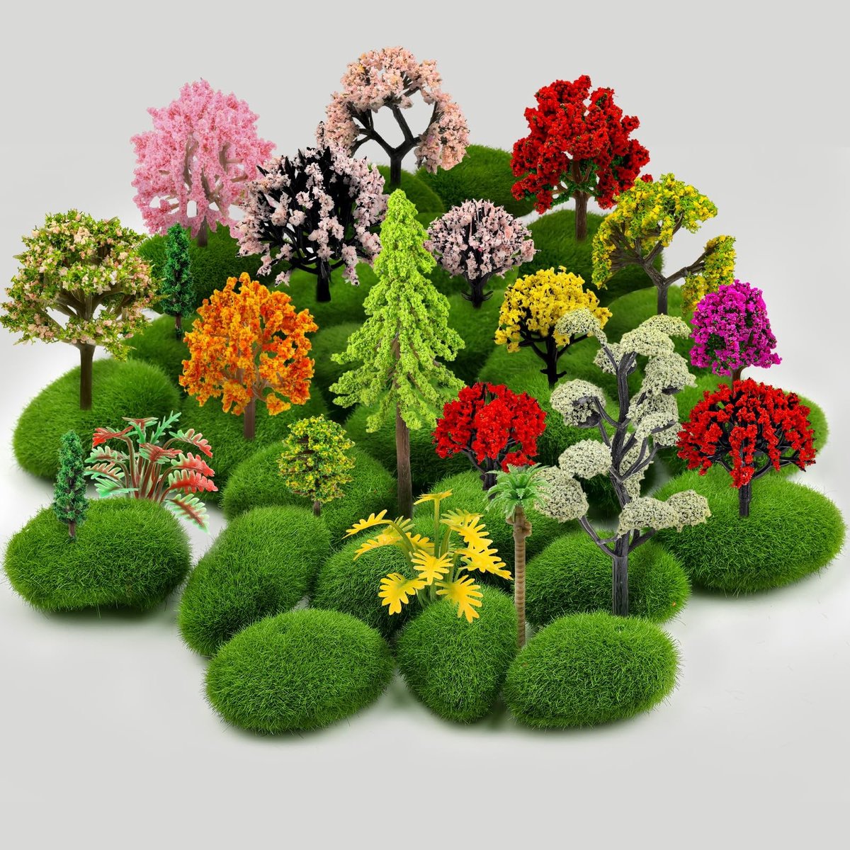 Dailygoods - 42 Stuks Miniatuur Bomen voor Modelbouw en Landschapsdecoratie
