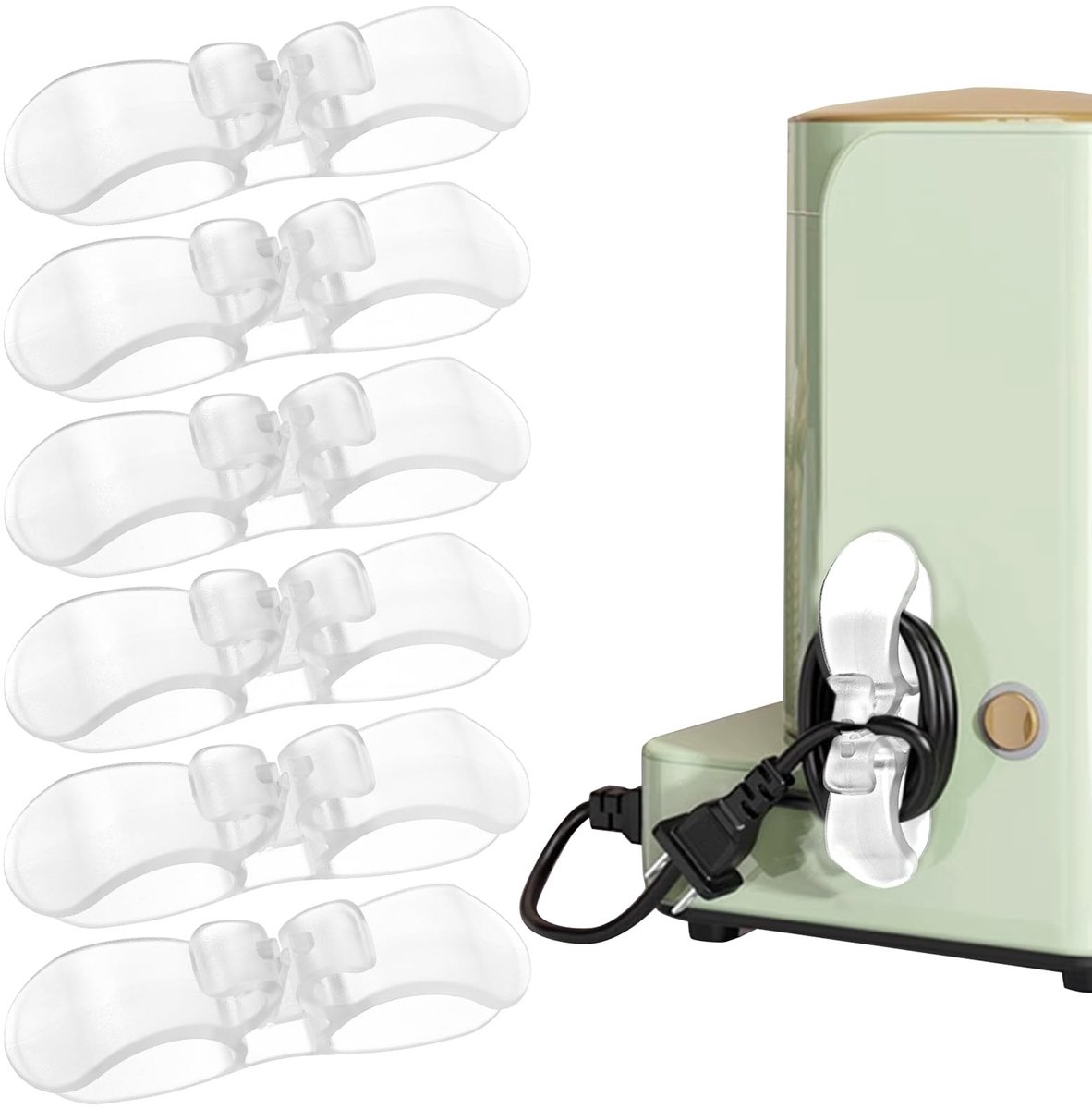 Dailygoods - Zelfklevende Kabelorganizer voor Keukenapparaten, 6 Stuks