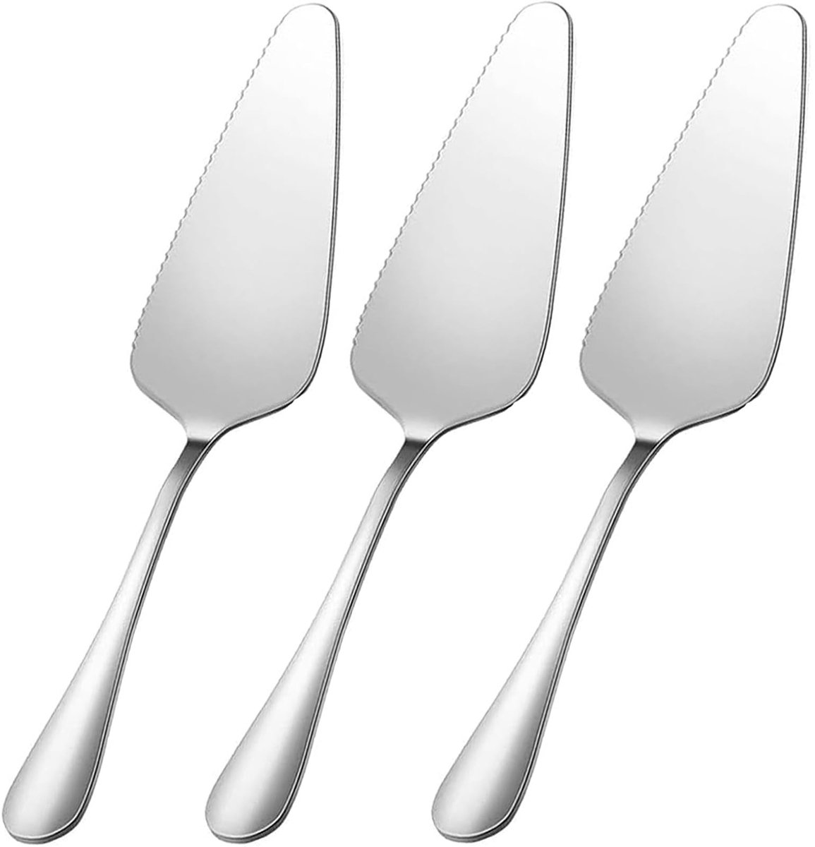 Dailygoods- Taartschep Hoogglans Roestvrij Staal - Taartmes - Taartsnijder - Taartmessenset - Gekartelde Rand - Ergonomische Handgreep - Serveerspatel
