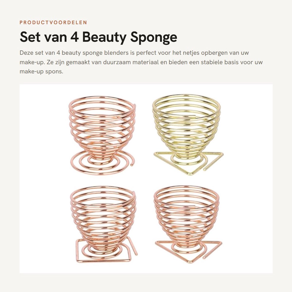 Dailygoods- Sponge Stand - 4 Stuks - Roestvrij Staal - Duurzaam - Stabiliteit - Geschikt voor Thuisgebruik/Reizen - Make-up Organizer