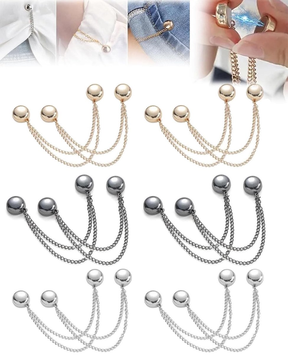 Dailygoods- Wasknijpers Magnetisch - Multifunctionele Kledingclips - Kledingclips voor Hijab - Sterke Magneten - Eenvoudig te Gebruiken - Elegante Look