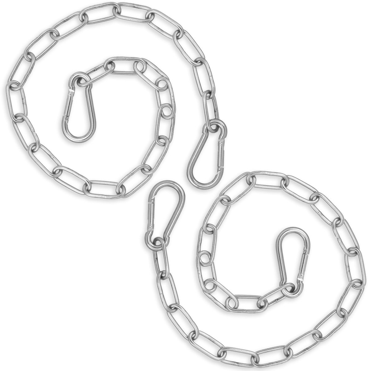 Dailygoods- Roestvrijstalen Ketting 2 Stuks - 50 cm Ketting - Karabijnhaak - 3 mm Schakels - Duurzaam - Weerbestendig - Schakelketting