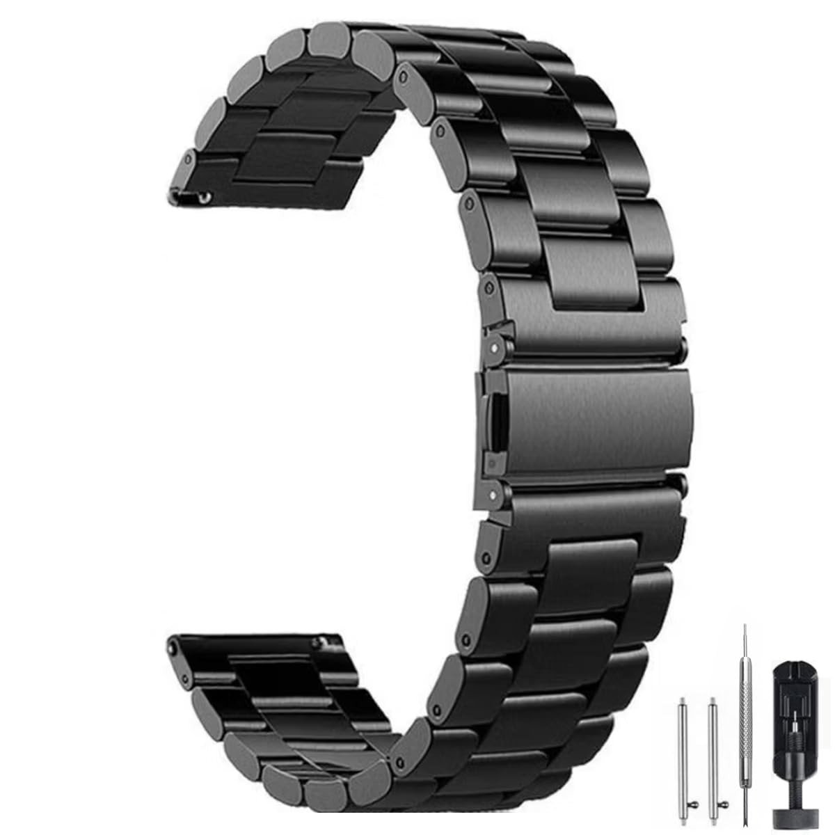 Dailygoods- Horlogebandje Roestvrij Staal - Snelsluiting - 20mm/22mm - Dameshorloges/Smartwatches - Schokbestendig - Duurzaam - Antioxidant - Horlogeband
