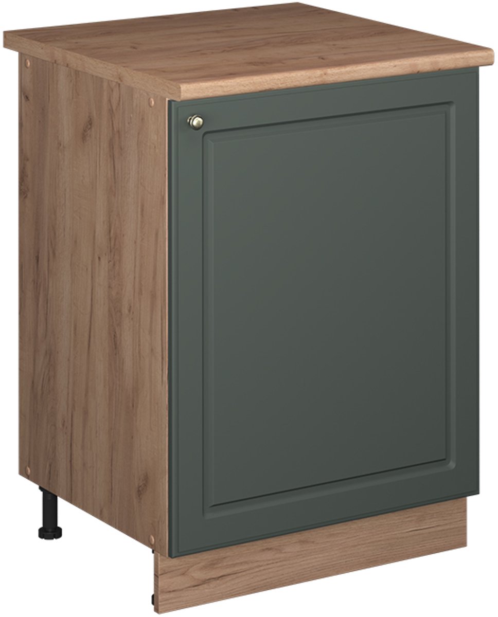 Vicco Wastafelkast Fame-Line, Groen-Goud Landhuis/Goudkleurig Eiken, 60 cm