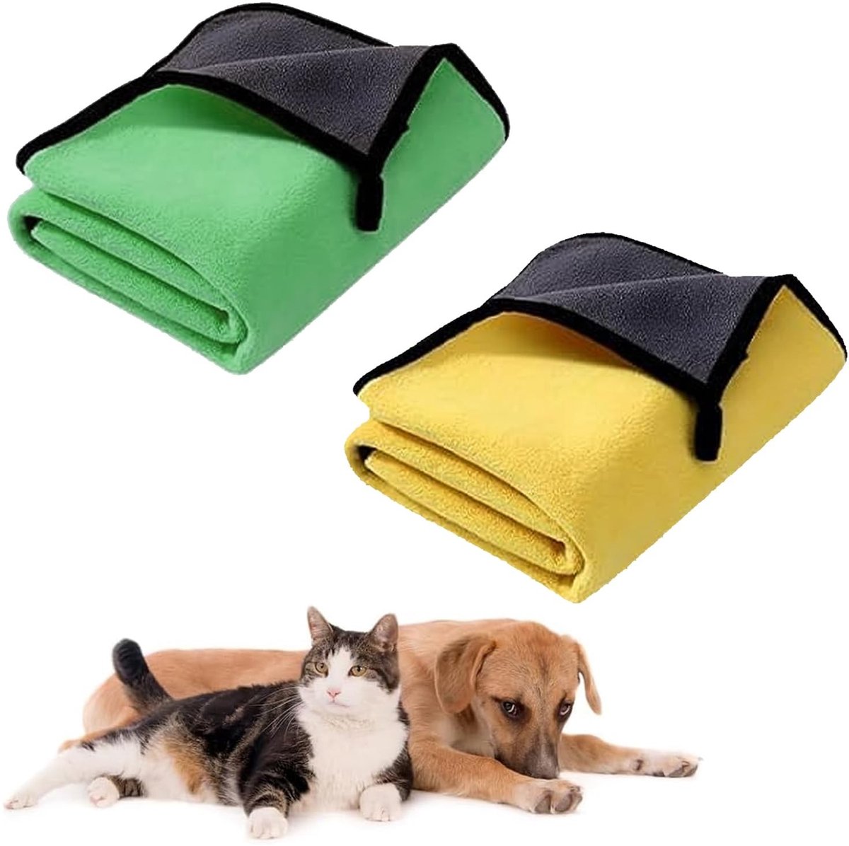 Dailygoods- Badhanddoeken Set - Super Absorberend - Sneldrogend - Zacht/Duurzaam - Voor Honden/Katten - 60 x 120 cm - Huisdierhanddoek