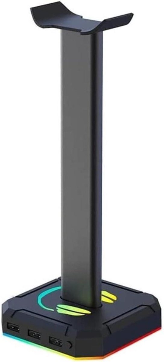 Hoofdtelefoonhouder - Headsetstandaard - Bureau organiseren - Met USB-poort - 10.5 inch hoog - Blauw Zwart