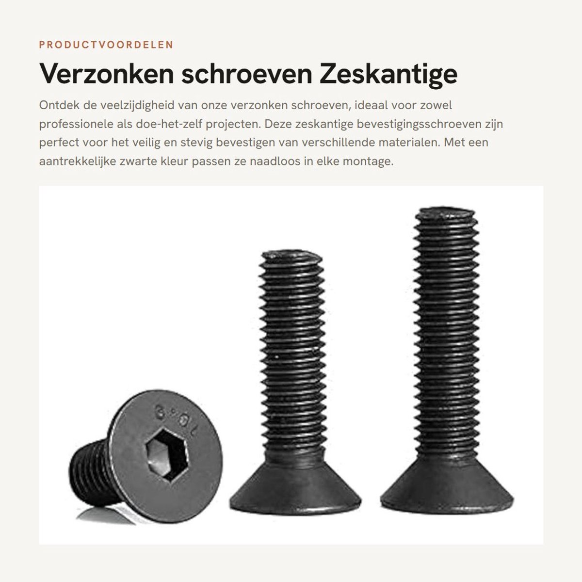 Dailygoods- Verzonken Schroeven - 20 Stuks - Zeskantige Bevestigingsschroeven - M3/M4/M5/M6/M8 - Schroeflengte 20 mm - Zwarte Kleur