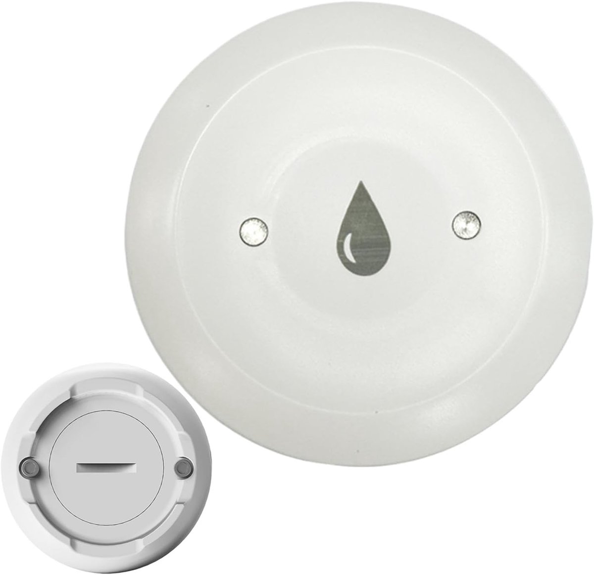 Waterleksensor - Watersensor Alarm - Waterschade Voorkomen - Hoge Gevoeligheid - 8.8 x 8.8 x 3 cm - Wit