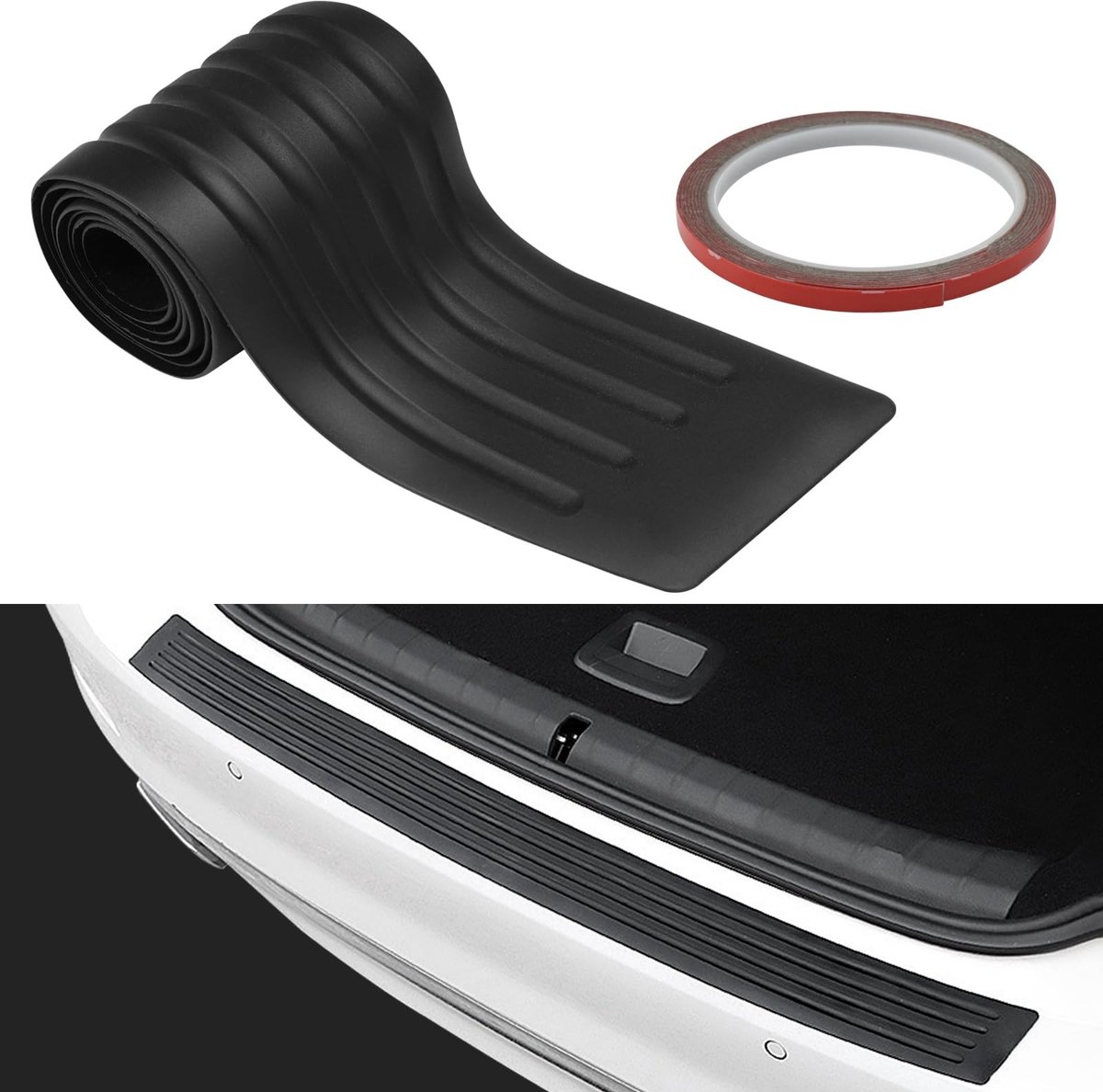 Dailygoods- Bumperbescherming Rubber 104 x 9 cm - Dorpelbescherming - Krasbestendig - Slijtbestendig - Waterdicht - Flexibel en duurzaam - Kofferbakbescherming