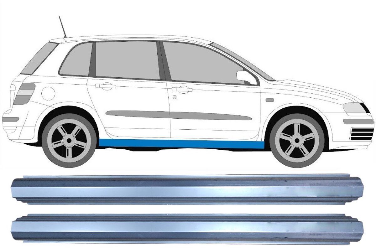 Reparatie dorpel voor Fiat Stilo 2001-2010 / Links = Rechts (symmetrisch) / Set