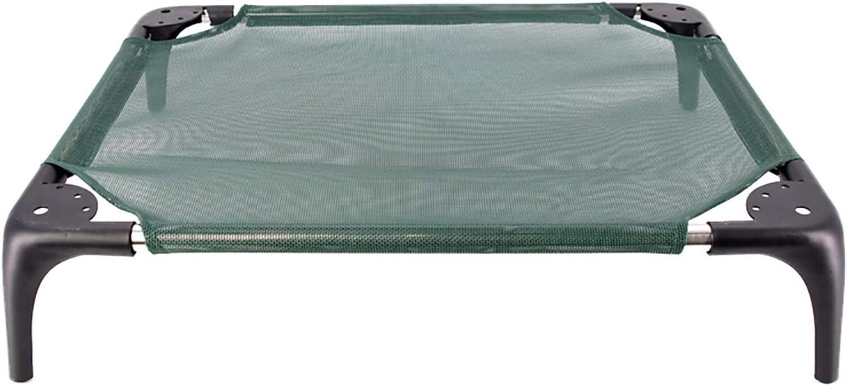Verhoogde Hondenmand - Huisdierbed Loungebank - Buiten en binnen gebruik - Vochtbestendig en koelend - 45x35x15cm - Groen