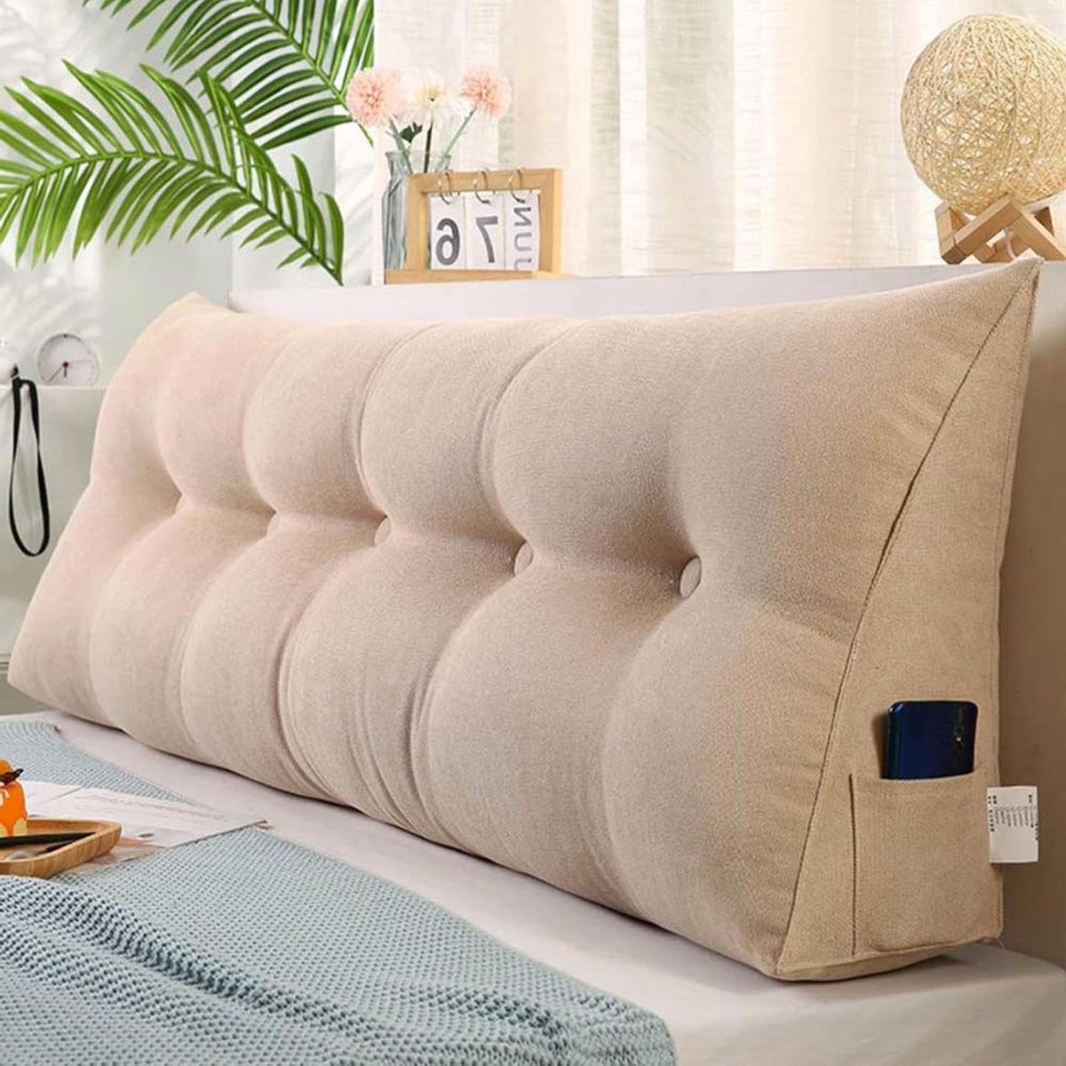 Driehoekig rugkussen - Wigkussen leeskussen - Ontspannen in bed - Ergonomische lendensteun