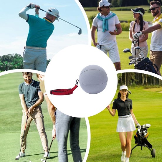 Golf Swing Trainer - Golfbal Trainingshulp - Swing Verbeteren - Verstelbare Pasvorm - Diameter 15 cm - Grijs van GOLF — afbeelding 2