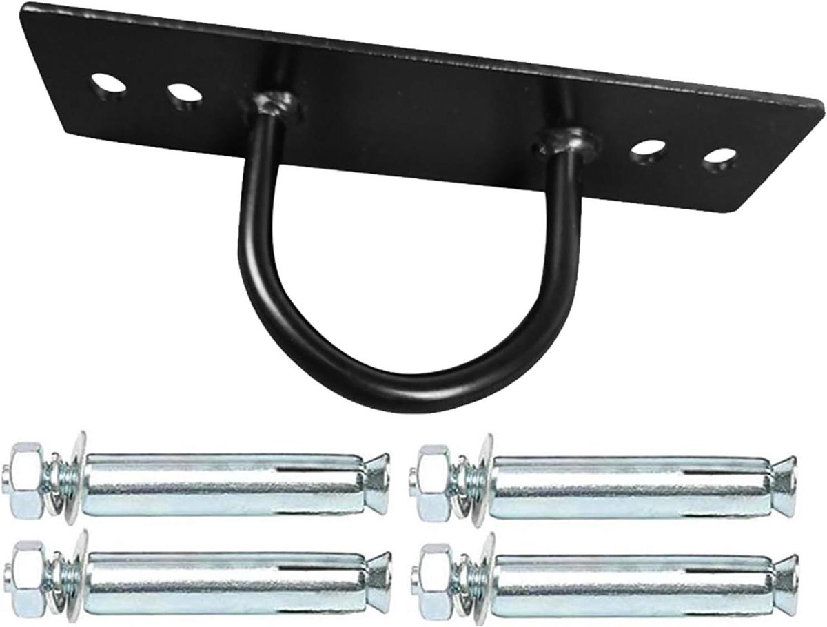Trainingskabelanker - Wandhouder Touw - Kracht Training - Verbeterd Stabiliteitsontwerp - 25 x 10 x 8 cm - Zwart