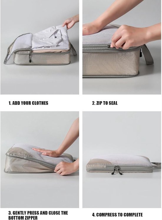 Reis Organizer Set - Bagage Systeem - Efficiënt Inpakken - Compressie Opslag - 6 Delig - Multicolor — afbeelding 5