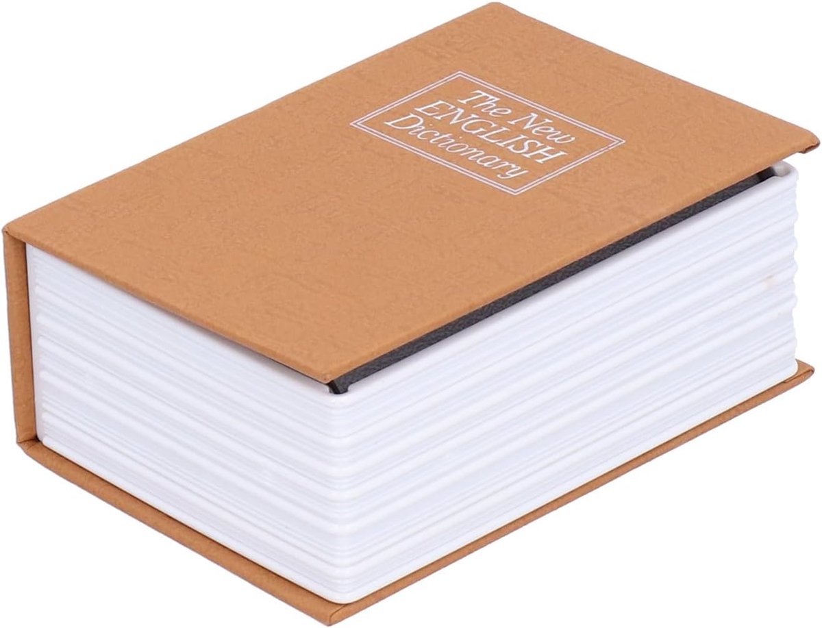 Mini Kluis Boek - Geld Spaarpot - Veilig Sparen - Boek Vermomming - 12 x 8 x 5 cm - Geel